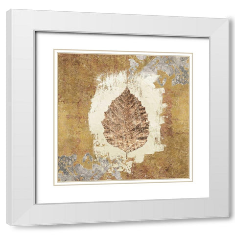 Gilded Leaf VI  White Modern Wood Framed Art Print with Double Matting by Tillmon, Avery