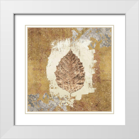 Gilded Leaf VI  White Modern Wood Framed Art Print with Double Matting by Tillmon, Avery