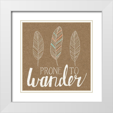 Prone to Wander  White Modern Wood Framed Art Print with Double Matting by Marshall, Laura