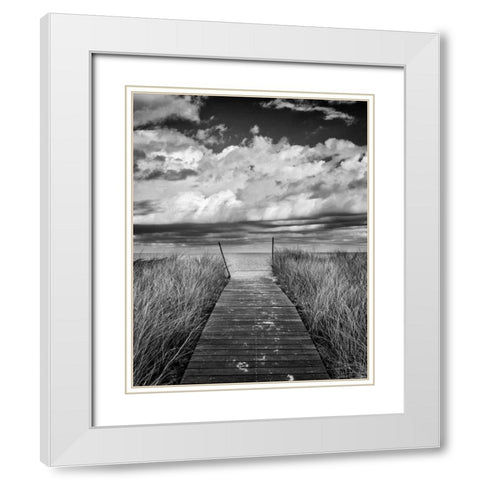 Oak Bluffs Beach Path Crop White Modern Wood Framed Art Print with Double Matting by Gendreau, Katherine