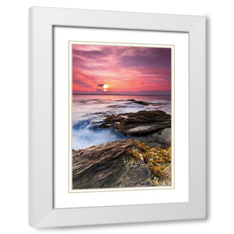 Swirling White Modern Wood Framed Art Print with Double Matting by Gendreau, Katherine
