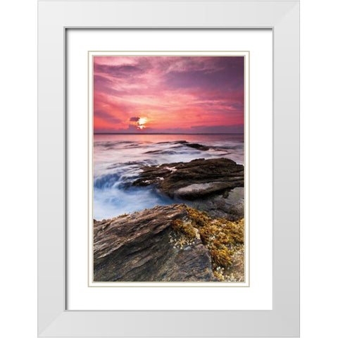 Swirling White Modern Wood Framed Art Print with Double Matting by Gendreau, Katherine