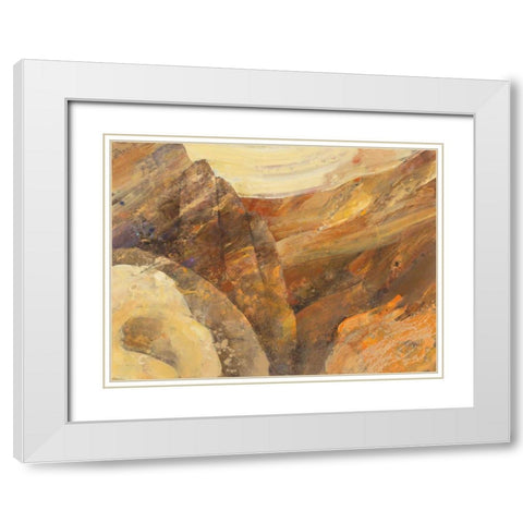Canyon VII White Modern Wood Framed Art Print with Double Matting by Hristova, Albena