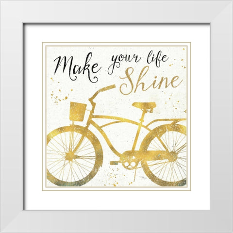Golden Ride II White Modern Wood Framed Art Print with Double Matting by Pela Studio
