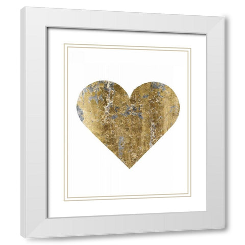 Gilded Hipster Love White Modern Wood Framed Art Print with Double Matting by Wild Apple Portfolio