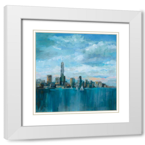 Manhattan Tower of Hope White Modern Wood Framed Art Print with Double Matting by Vassileva, Silvia