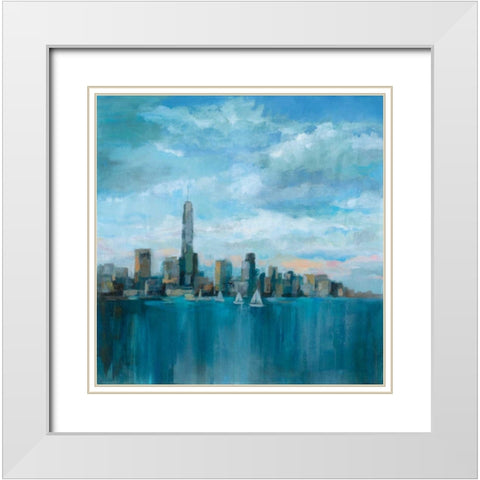 Manhattan Tower of Hope White Modern Wood Framed Art Print with Double Matting by Vassileva, Silvia
