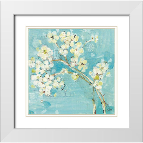 Live  Turquoise White Modern Wood Framed Art Print with Double Matting by Day, Kellie