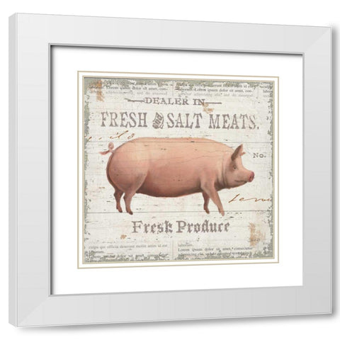 On the Farm I White Modern Wood Framed Art Print with Double Matting by Wiens James