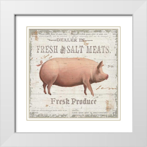 On the Farm I White Modern Wood Framed Art Print with Double Matting by Wiens James