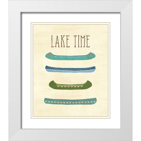 Lake Retreat V White Modern Wood Framed Art Print with Double Matting by Charron, Veronique
