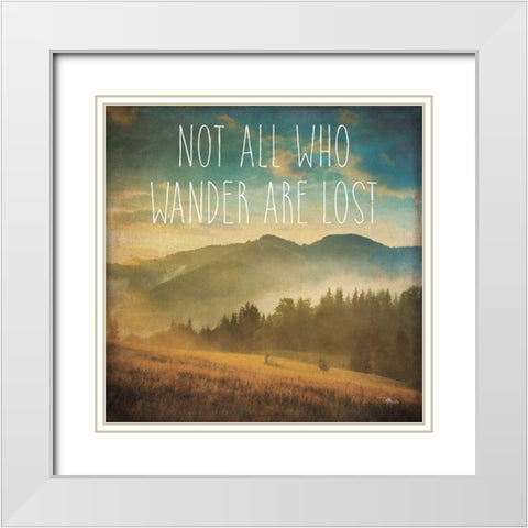Wander II White Modern Wood Framed Art Print with Double Matting by Pela Studio