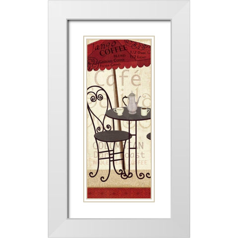 Tango Coffee I White Modern Wood Framed Art Print with Double Matting by Charron, Veronique