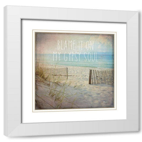 My Gypsy Soul I White Modern Wood Framed Art Print with Double Matting by Pela Studio