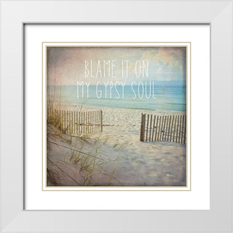 My Gypsy Soul I White Modern Wood Framed Art Print with Double Matting by Pela Studio