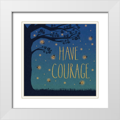 Twilight Fireflies III White Modern Wood Framed Art Print with Double Matting by Marshall, Laura