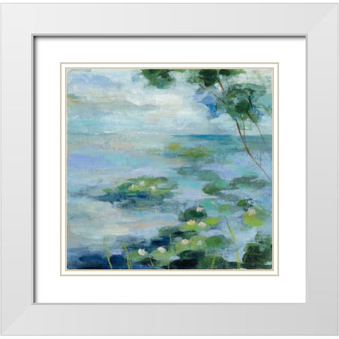Lily Pond II White Modern Wood Framed Art Print with Double Matting by Vassileva Silvia