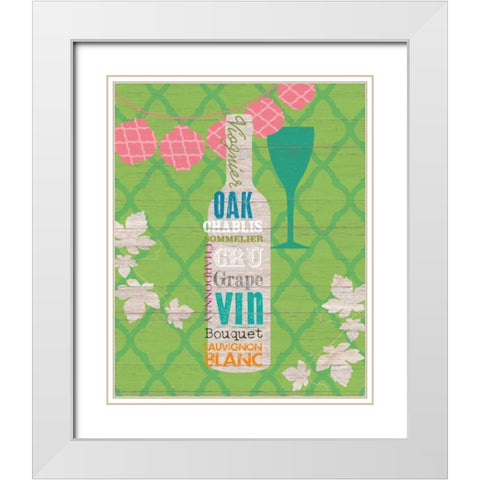 Summer Wine Celebration II White Modern Wood Framed Art Print with Double Matting by Studio Bella
