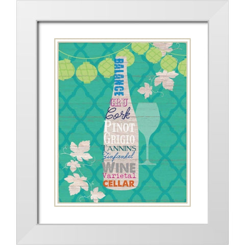 Summer Wine Celebration IV White Modern Wood Framed Art Print with Double Matting by Studio Bella