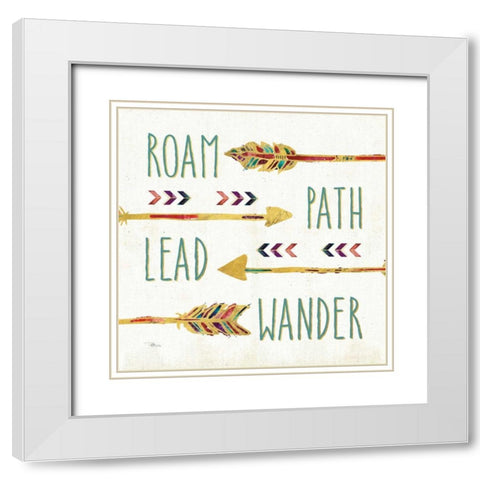 Beautiful Arrows V White Modern Wood Framed Art Print with Double Matting by Pela Studio