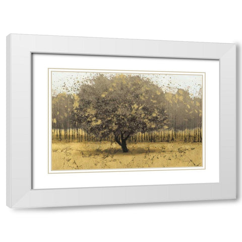 Golden Trees I Taupe White Modern Wood Framed Art Print with Double Matting by Wiens, James
