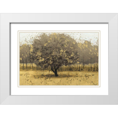 Golden Trees I Taupe White Modern Wood Framed Art Print with Double Matting by Wiens, James