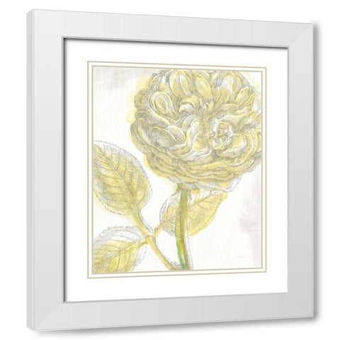 Belle Fleur Yellow III Crop White Modern Wood Framed Art Print with Double Matting by Schlabach, Sue