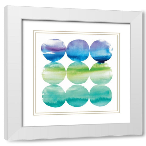 Summer Dots II White Modern Wood Framed Art Print with Double Matting by DeNeige, Elyse