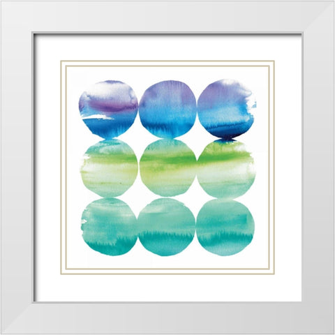 Summer Dots II White Modern Wood Framed Art Print with Double Matting by DeNeige, Elyse