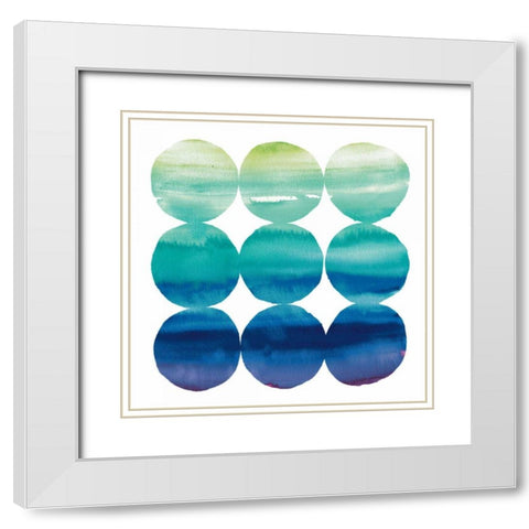 Summer Dots III White Modern Wood Framed Art Print with Double Matting by DeNeige, Elyse