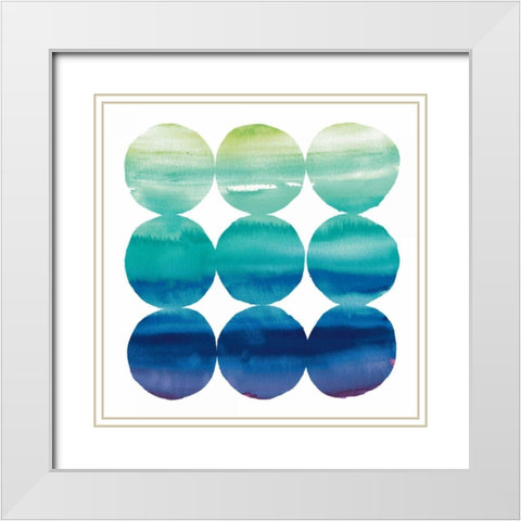 Summer Dots III White Modern Wood Framed Art Print with Double Matting by DeNeige, Elyse