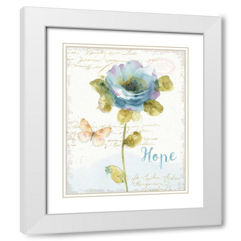 Rainbow Seeds Floral VII Hope White Modern Wood Framed Art Print with Double Matting by Audit, Lisa