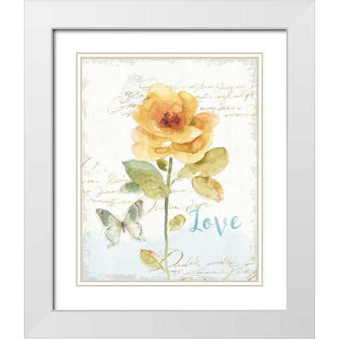 Rainbow Seeds Floral VIII Love White Modern Wood Framed Art Print with Double Matting by Audit, Lisa