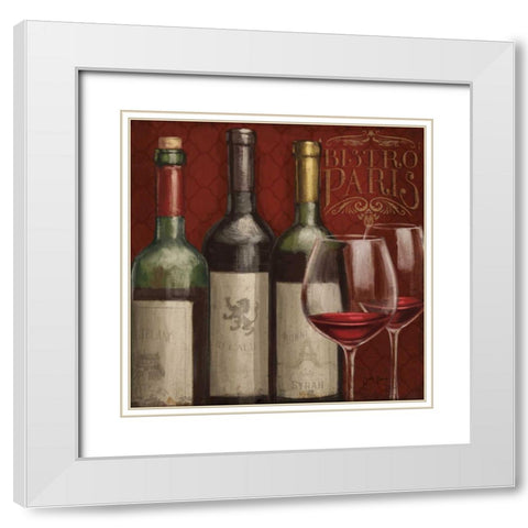 Bistro Paris III White Modern Wood Framed Art Print with Double Matting by Penner, Janelle