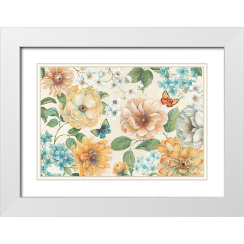 Butterfly Bloom White Modern Wood Framed Art Print with Double Matting by Brissonnet, Daphne