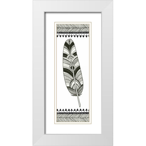 Geo Feathers I  White Modern Wood Framed Art Print with Double Matting by Miller, Sara Zieve