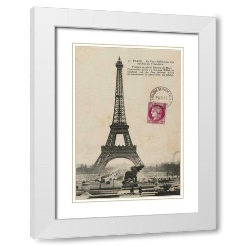 Paris 1900 White Modern Wood Framed Art Print with Double Matting by Wild Apple Portfolio