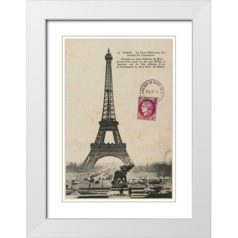Paris 1900 White Modern Wood Framed Art Print with Double Matting by Wild Apple Portfolio