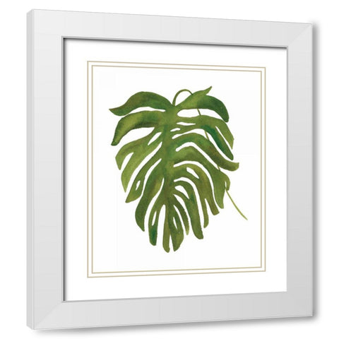Tropical Palm II White Modern Wood Framed Art Print with Double Matting by Wild Apple Portfolio
