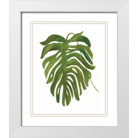 Tropical Palm II White Modern Wood Framed Art Print with Double Matting by Wild Apple Portfolio
