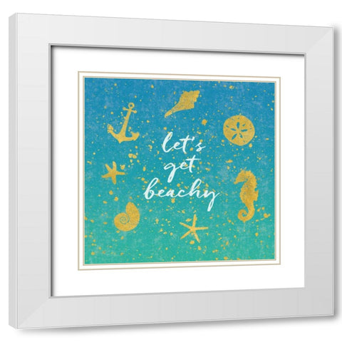 Golden Sea I White Modern Wood Framed Art Print with Double Matting by Hershey, Moira