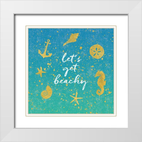Golden Sea I White Modern Wood Framed Art Print with Double Matting by Hershey, Moira