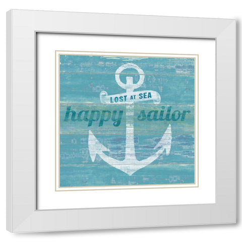 Drift Anchor White Modern Wood Framed Art Print with Double Matting by Schlabach, Sue