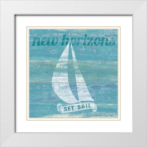 Drift Sailboat White Modern Wood Framed Art Print with Double Matting by Schlabach, Sue