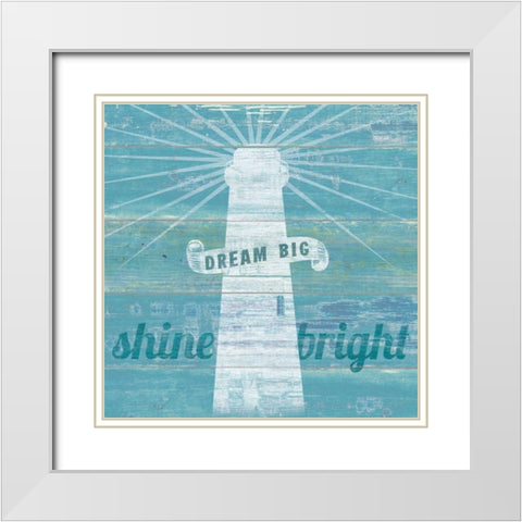 Drift Lighthouse White Modern Wood Framed Art Print with Double Matting by Schlabach, Sue