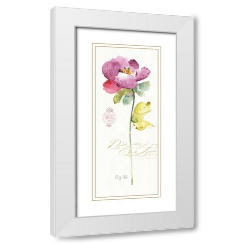 Rainbow Seeds Loose Floral II White Modern Wood Framed Art Print with Double Matting by Audit, Lisa