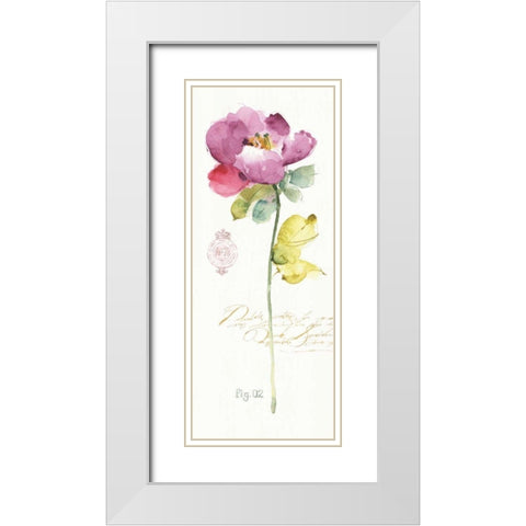 Rainbow Seeds Loose Floral II White Modern Wood Framed Art Print with Double Matting by Audit, Lisa