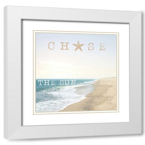 Chase the Sun White Modern Wood Framed Art Print with Double Matting by Marshall, Laura