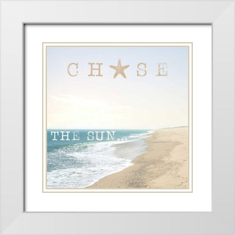 Chase the Sun White Modern Wood Framed Art Print with Double Matting by Marshall, Laura