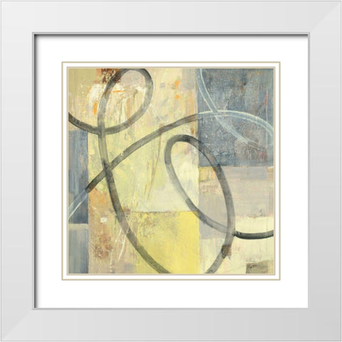 Ribbon Dance I White Modern Wood Framed Art Print with Double Matting by Hristova, Albena
